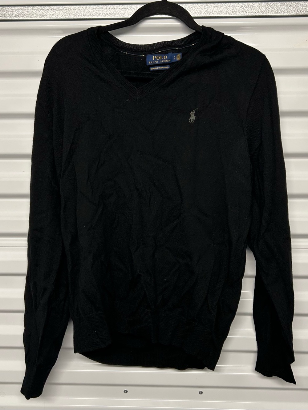 Polo by Ralph Lauren Black V-Neck Pullover Sweater